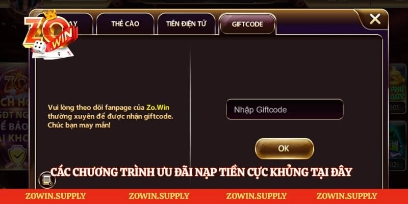 Các chương trình ưu đãi nạp tiền cực khủng tại đây