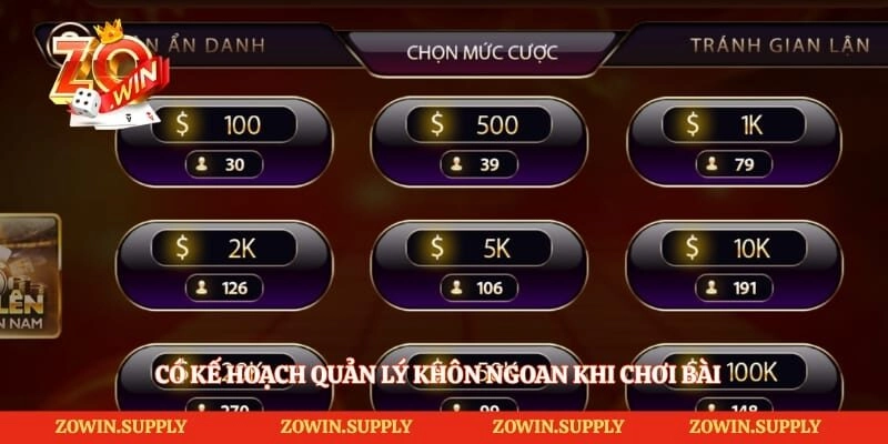 Có kế hoạch quản lý khôn ngoan khi chơi bài