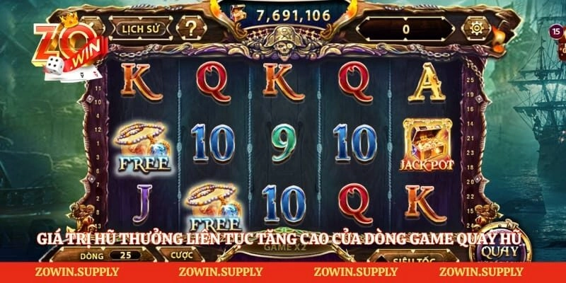 Giá trị hũ thưởng liên tục tăng cao của dòng game quay hũ