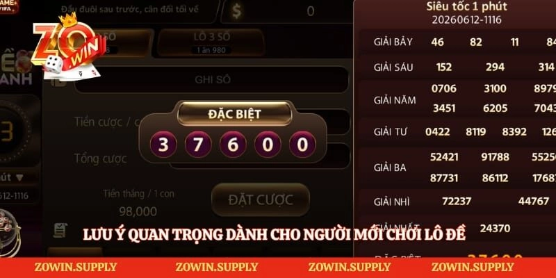 Lưu ý quan trọng dành cho người mới chơi lô đề