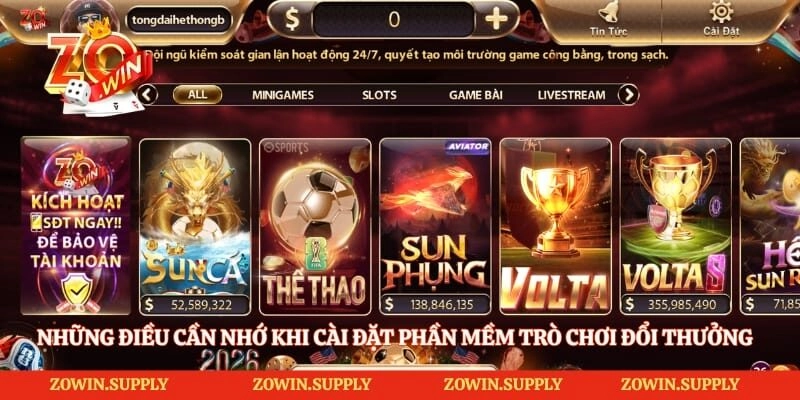 Những điều cần nhớ khi cài đặt phần mềm trò chơi đổi thưởng
