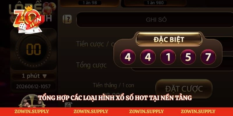 Tổng hợp các loại hình xổ số hot tại nền tảng